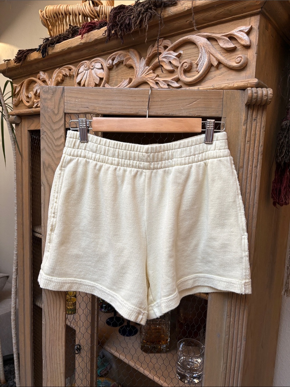 Aerie Light Yellow Ribbed Shorts